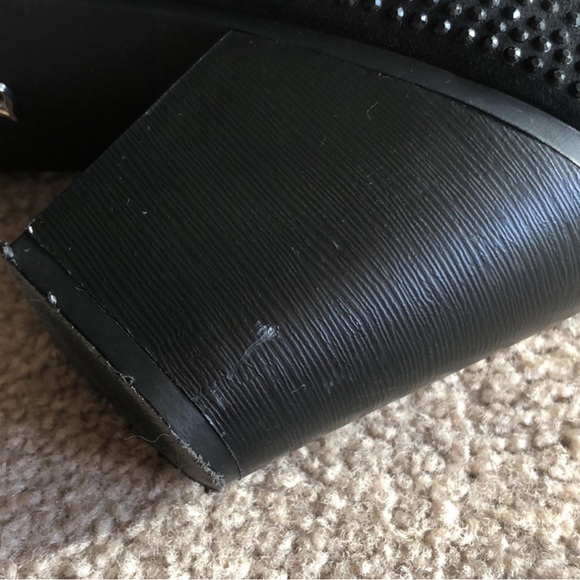 Juicy Couture Booties Rhinestone Black Studded Ankle Chunky Block Heel - Picture 11 of 14